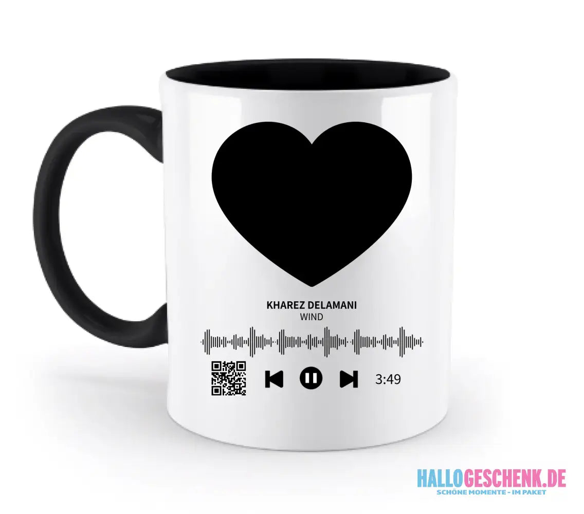 Dein Bild mit Spotify QR Code • zweifarbige Tasse • spülmaschinengeeignet • Exklusivdesign • personalisiert