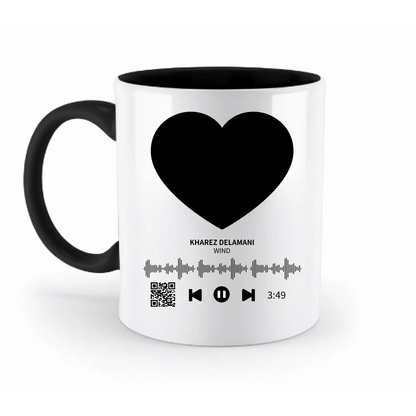 Dein Bild mit Spotify QR Code • zweifarbige Tasse • spülmaschinengeeignet • Exklusivdesign • personalisiert