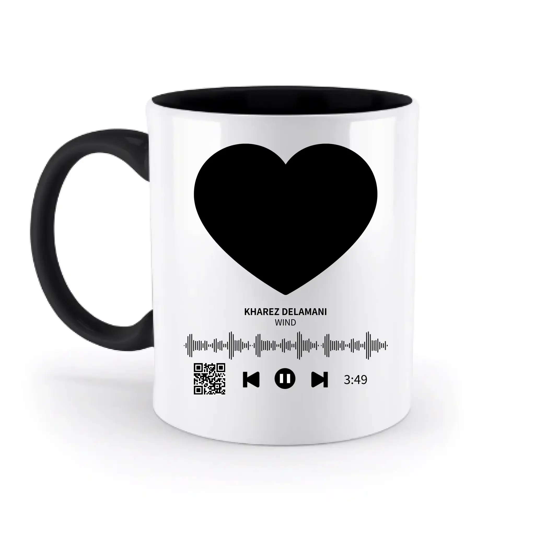 Dein Bild mit Spotify QR Code • zweifarbige Tasse • spülmaschinengeeignet • Exklusivdesign • personalisiert