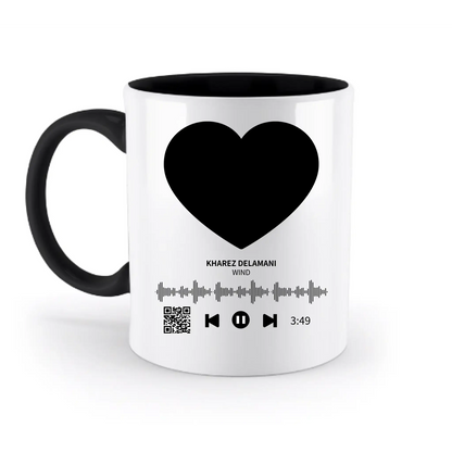 Dein Bild mit Spotify QR Code • zweifarbige Tasse • spülmaschinengeeignet • Exklusivdesign • personalisiert