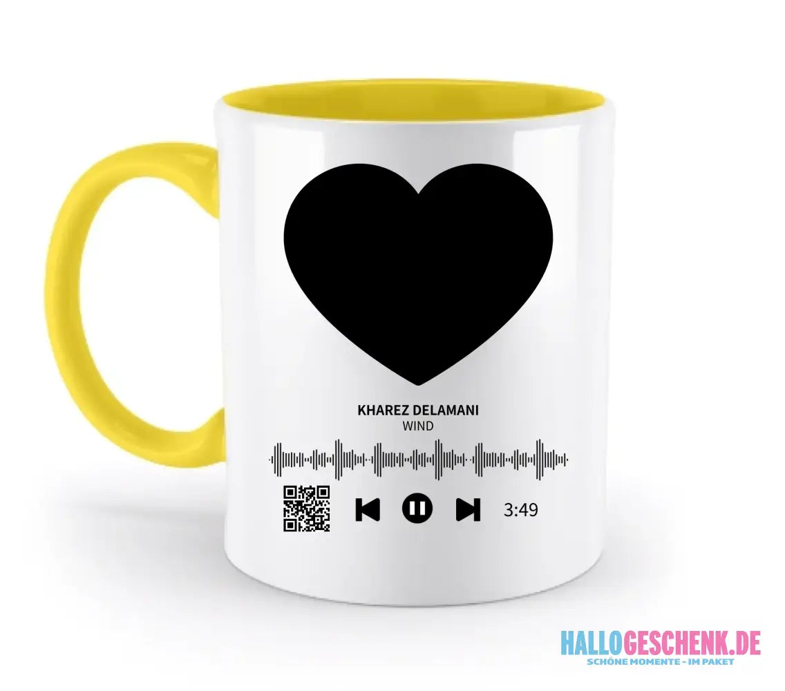 Dein Bild mit Spotify QR Code • zweifarbige Tasse • spülmaschinengeeignet • Exklusivdesign • personalisiert