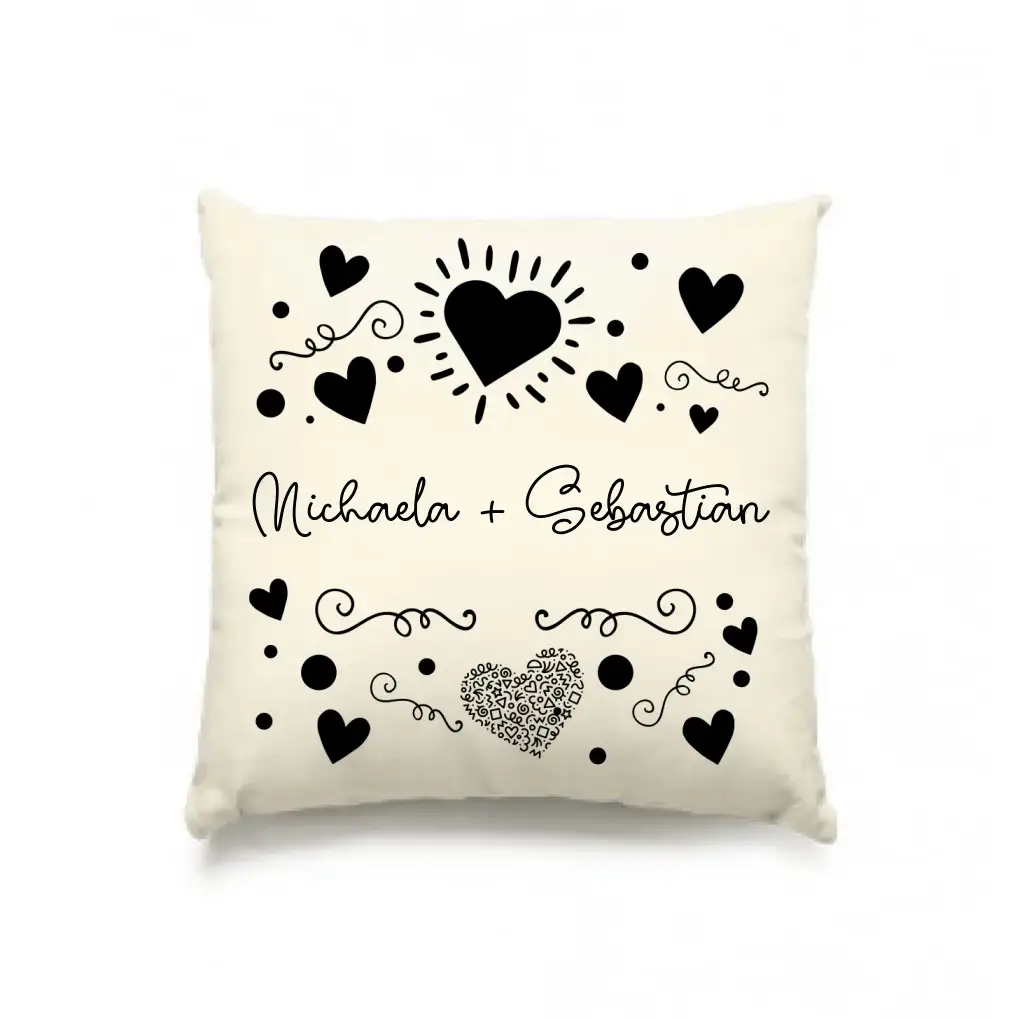 Dein e Wunschname n im LOVE DESIGN 1 - Kissen 40x40 cm - personalisierbar