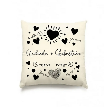 Dein e Wunschname n im LOVE DESIGN 1 - Kissen 40x40 cm - personalisierbar