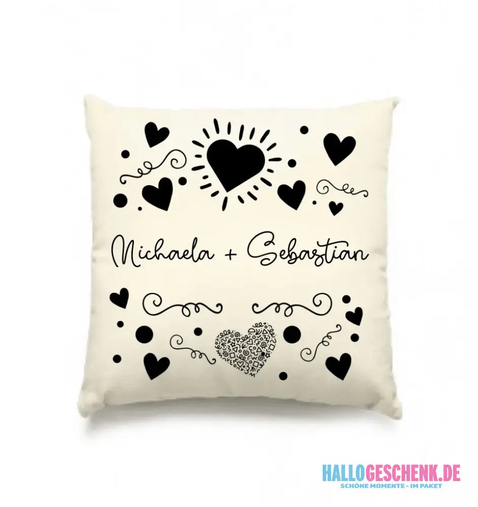 Dein e Wunschname n im LOVE DESIGN 1 - Kissen 40x40 cm - personalisierbar