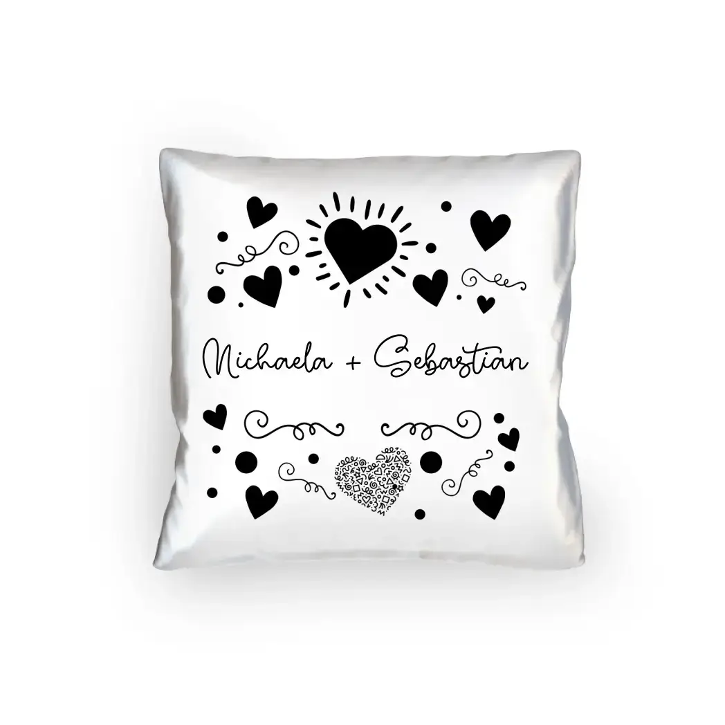 Dein e Wunschname n im LOVE DESIGN 1 - Kissen 40x40 cm - personalisierbar