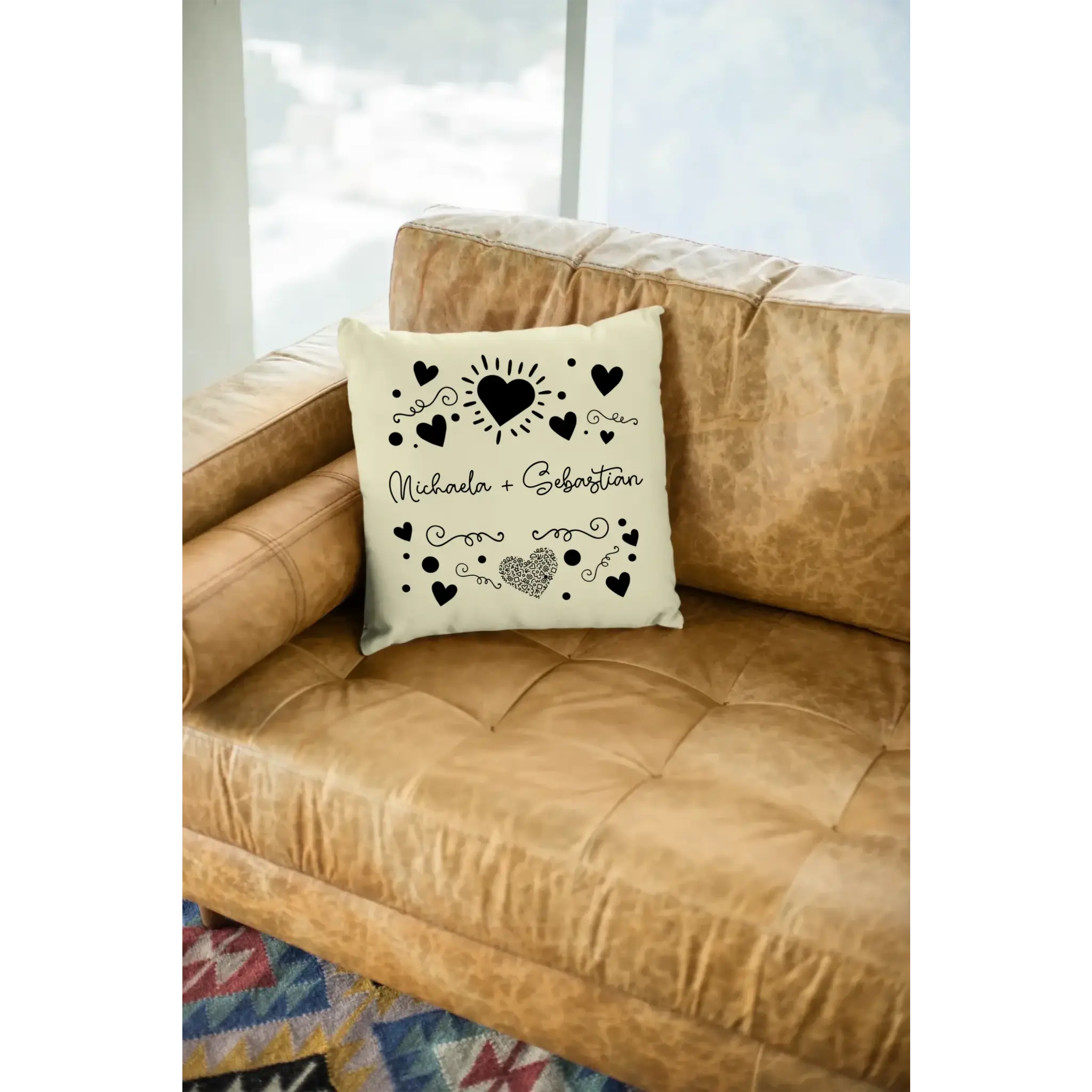 Dein e Wunschname n im LOVE DESIGN 1 - Kissen 40x40 cm - personalisierbar
