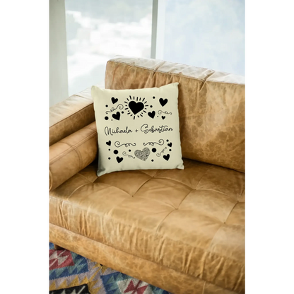 Dein e Wunschname n im LOVE DESIGN 1 - Kissen 40x40 cm - personalisierbar