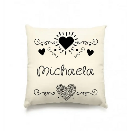 Dein e Wunschname n im LOVE DESIGN 2 - Kissen 40x40 cm - personalisierbar