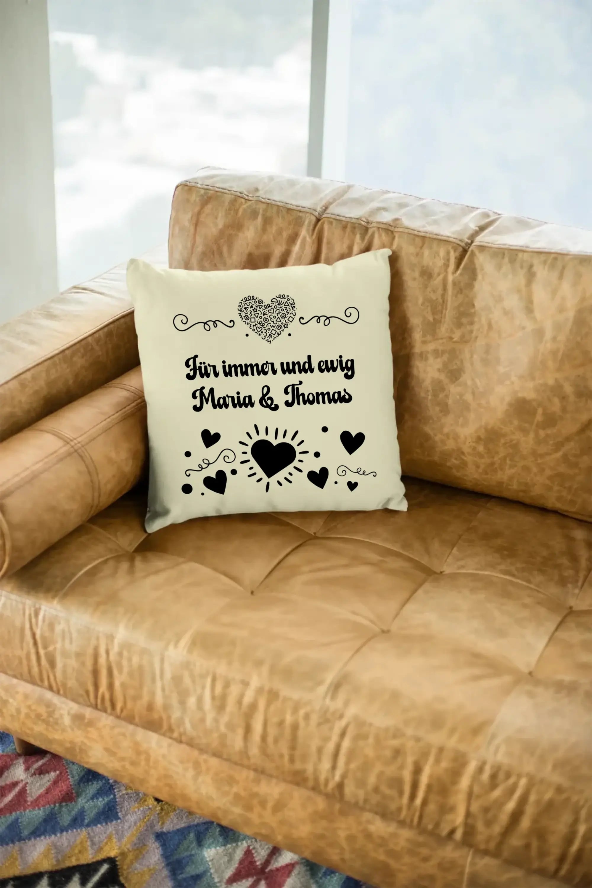 Dein e Wunschname n im LOVE DESIGN 3 - Kissen 40x40 cm - personalisierbar