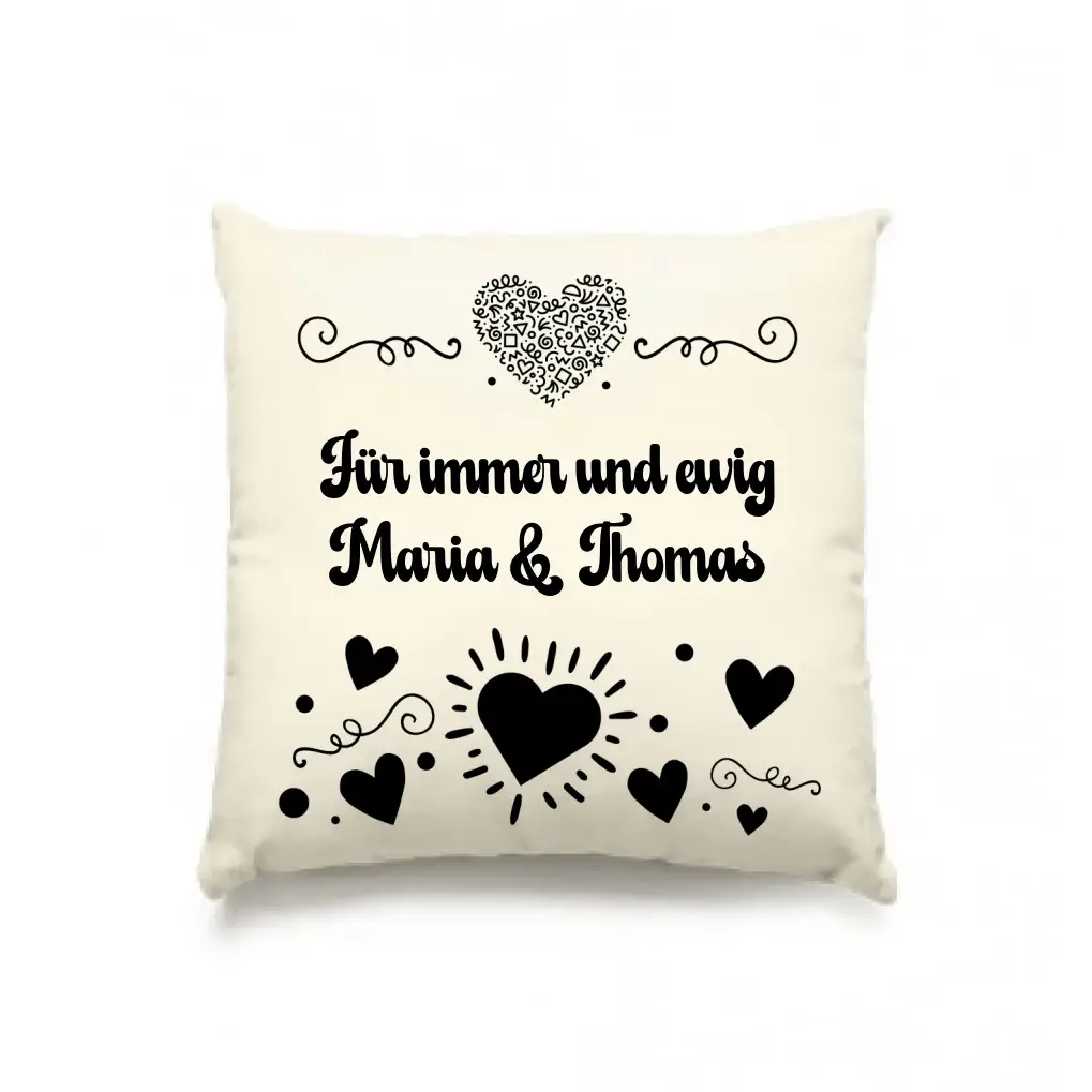 Dein e Wunschname n im LOVE DESIGN 3 - Kissen 40x40 cm - personalisierbar
