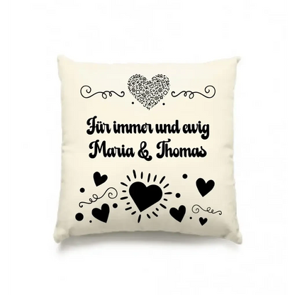 Dein e Wunschname n im LOVE DESIGN 3 - Kissen 40x40 cm - personalisierbar