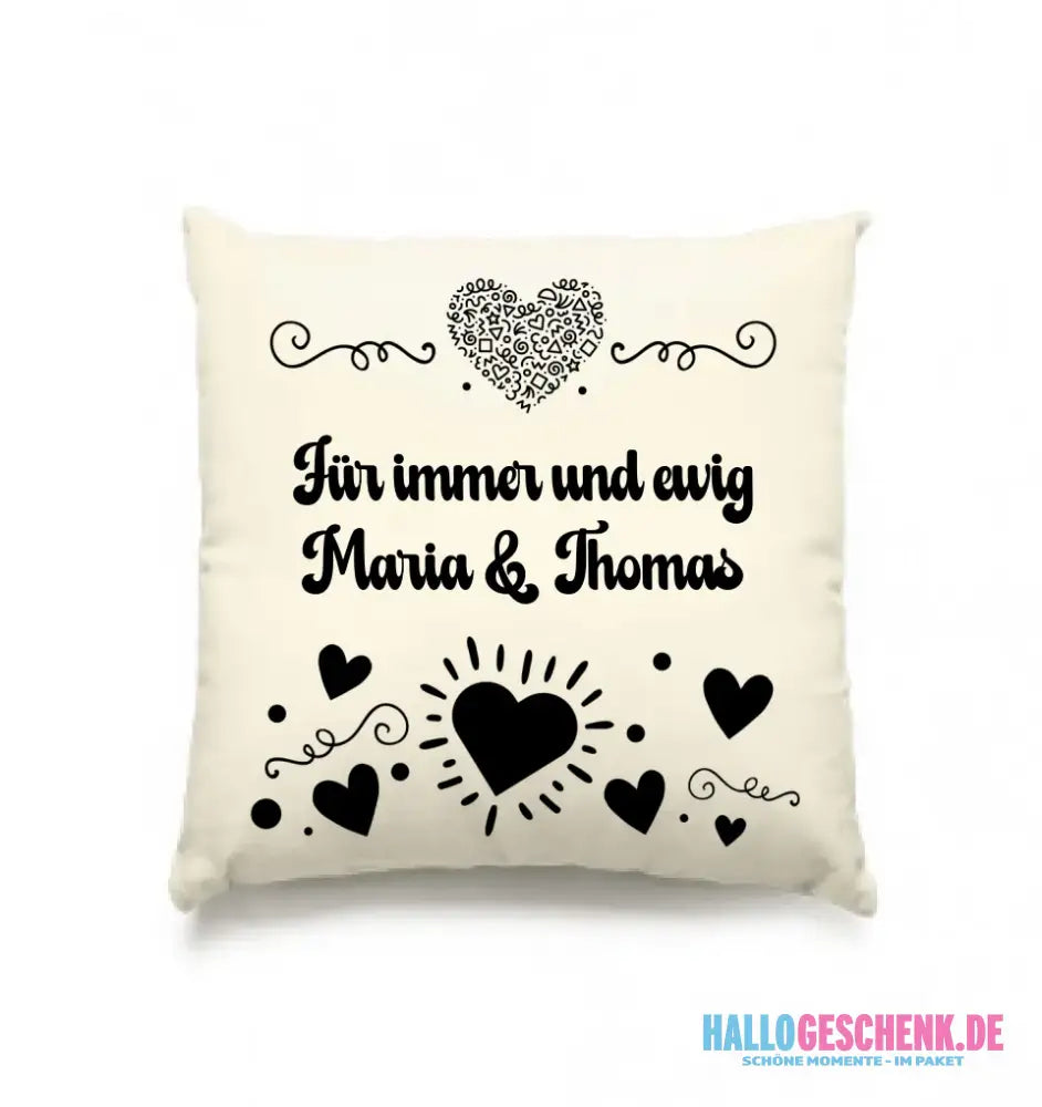 Dein e Wunschname n im LOVE DESIGN 3 - Kissen 40x40 cm - personalisierbar