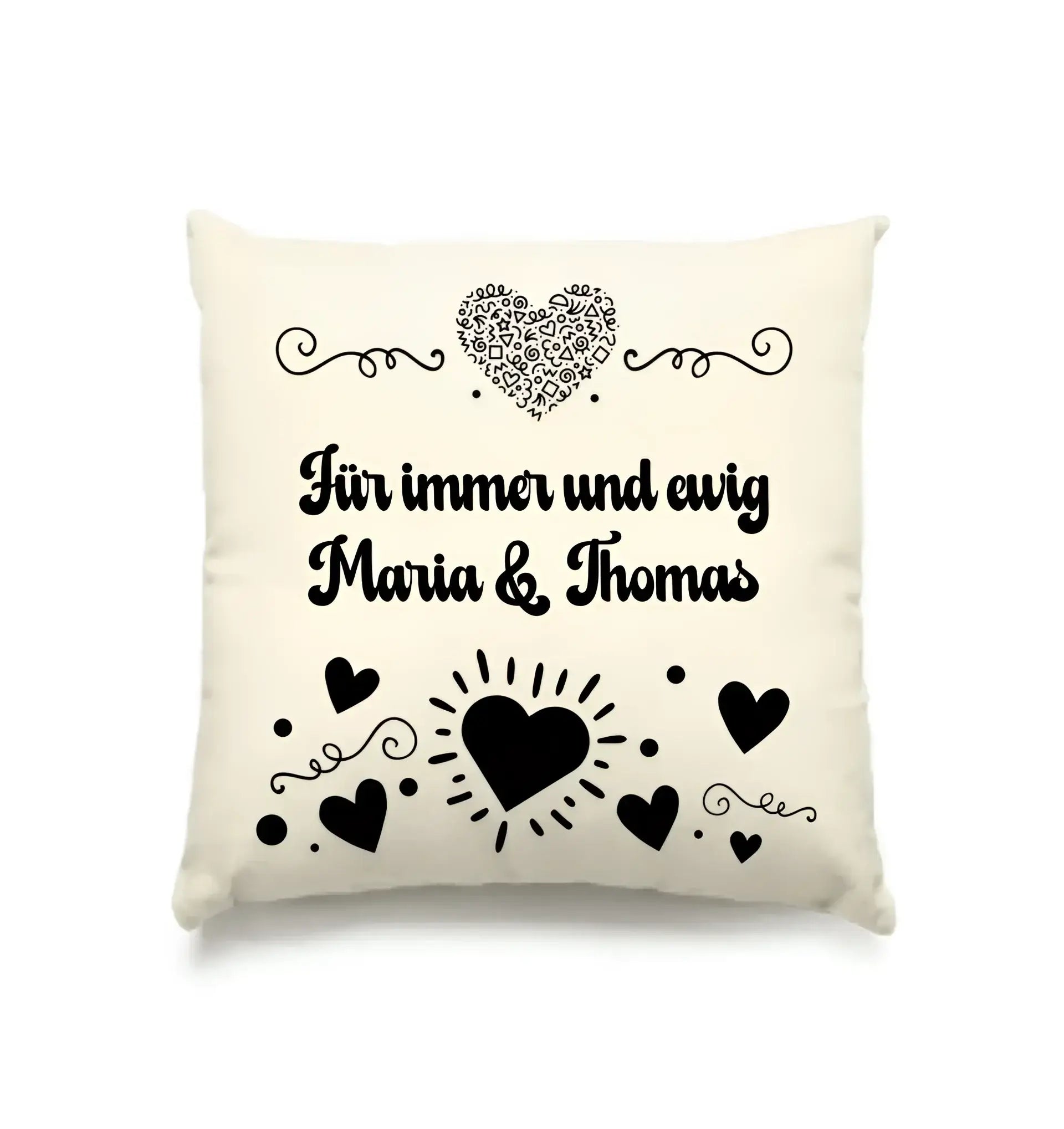 Dein e Wunschname n im LOVE DESIGN 3 - Kissen 40x40 cm - personalisierbar