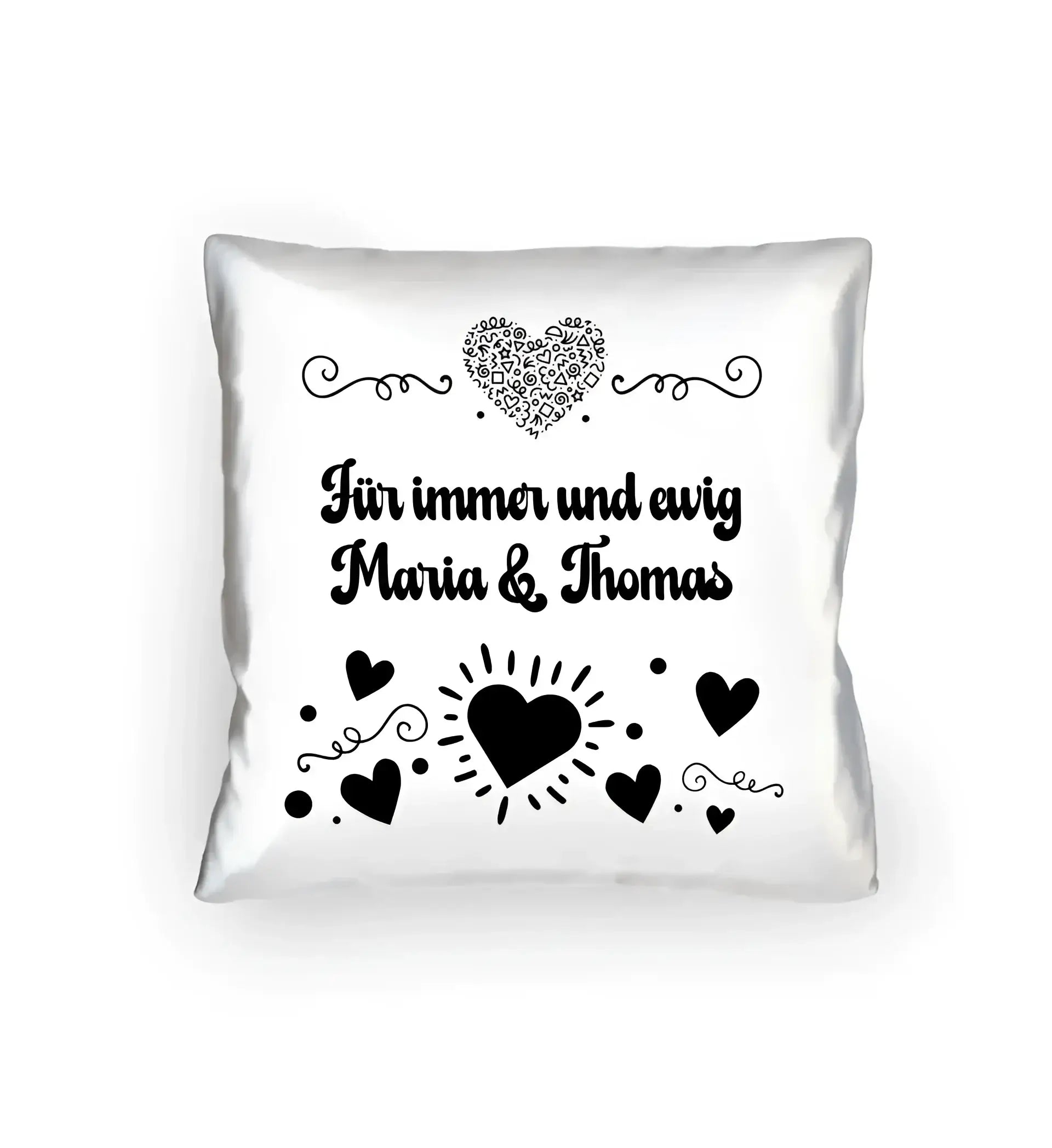 Dein e Wunschname n im LOVE DESIGN 3 - Kissen 40x40 cm - personalisierbar
