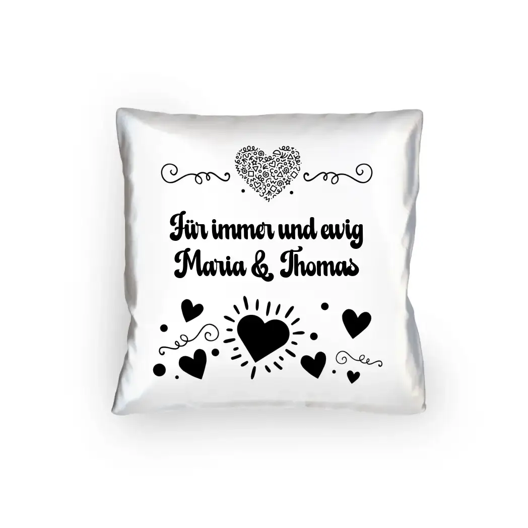 Dein e Wunschname n im LOVE DESIGN 3 - Kissen 40x40 cm - personalisierbar