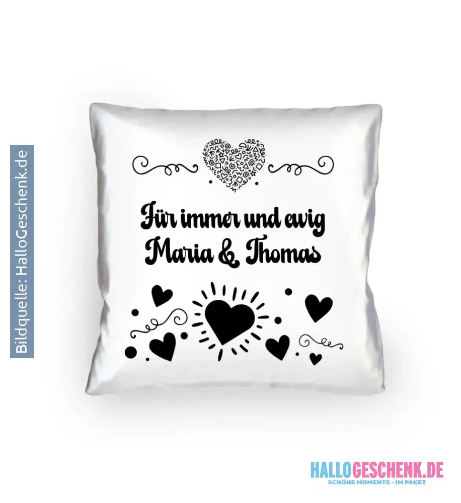 Dein e Wunschname n im LOVE DESIGN 3 - Kissen 40x40 cm - personalisierbar