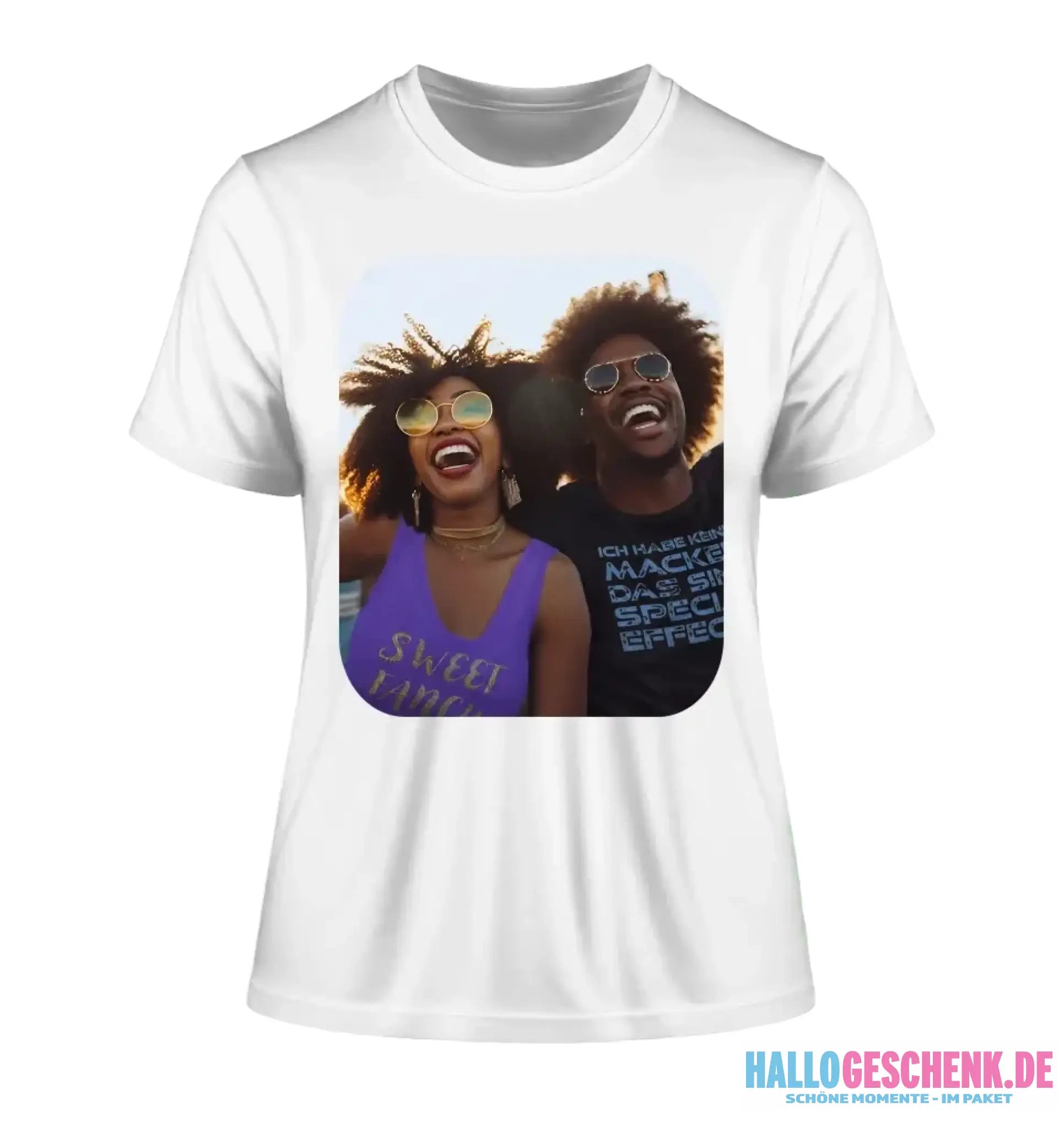DEIN FOTO auf einem Damen Expresser T-Shirt in 5 Farben XS-XXL
