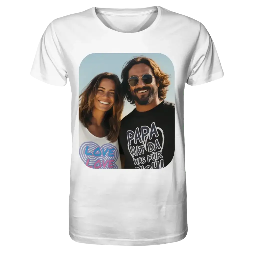 DEIN FOTO auf einem Unisex Premium T-Shirt XS-5XL aus Bio-Baumwolle für Damen & Herren