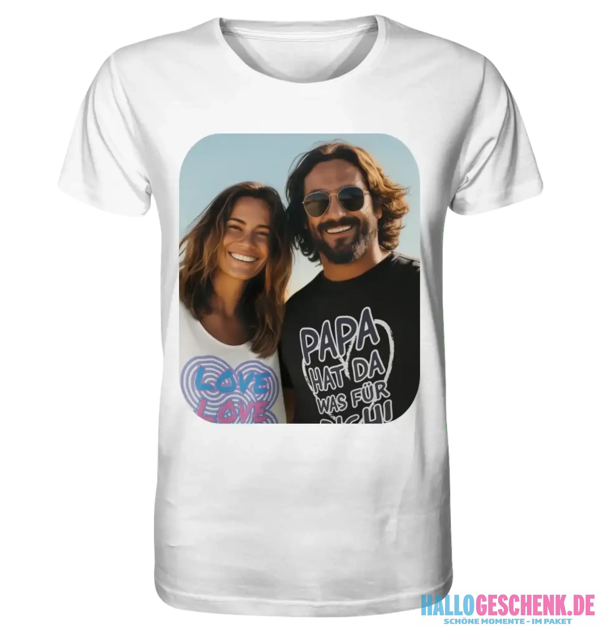DEIN FOTO auf einem Unisex Premium T-Shirt XS-5XL aus Bio-Baumwolle für Damen & Herren