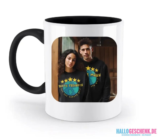 DEIN FOTO auf einer zweifarbigen Tasse 330ml