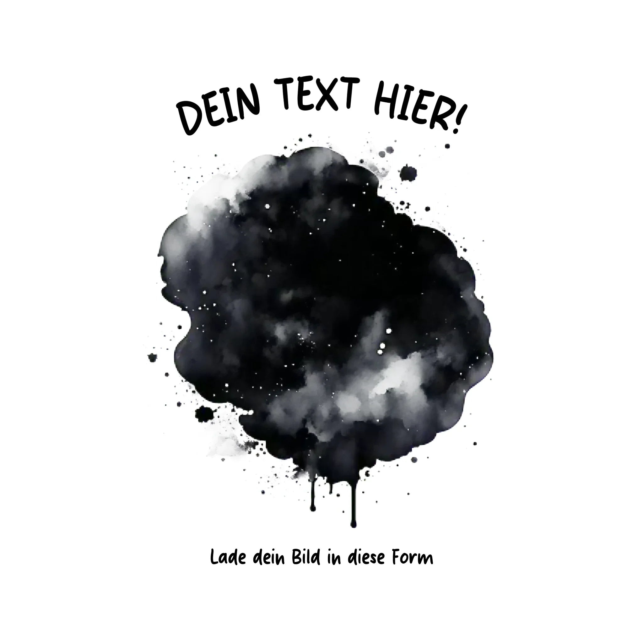 Dein Foto im Farbklecks mit Wunschtext (personalisierbare Fotomotive) - Sticker 20x20 cm (ausgestanzt) / White