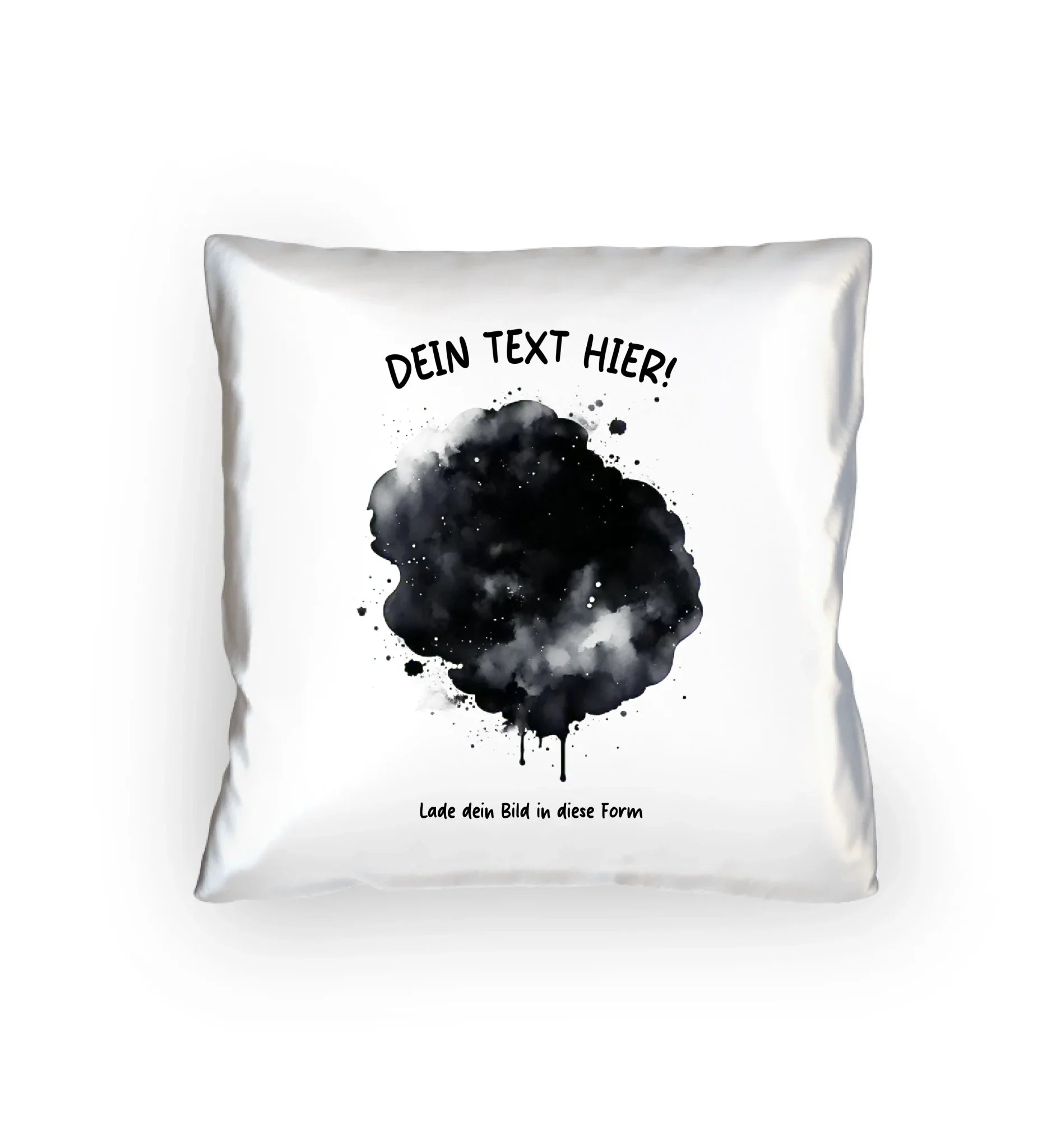 Dein Foto im Farbklecks mit Wunschtext (personalisierbare Fotomotive) - Kissen 40x40 cm / White / 40cm-x-40cm