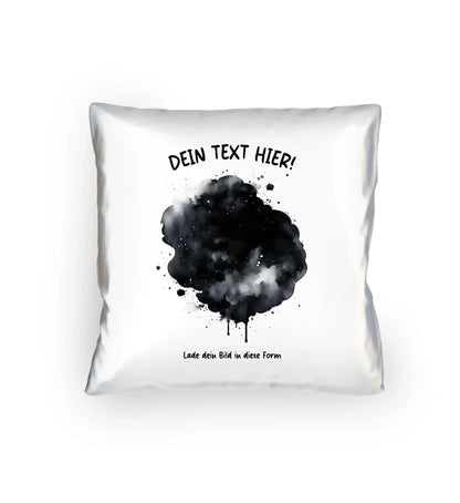 Dein Foto im Farbklecks mit Wunschtext (personalisierbare Fotomotive) - Kissen 40x40 cm / White / 40cm-x-40cm