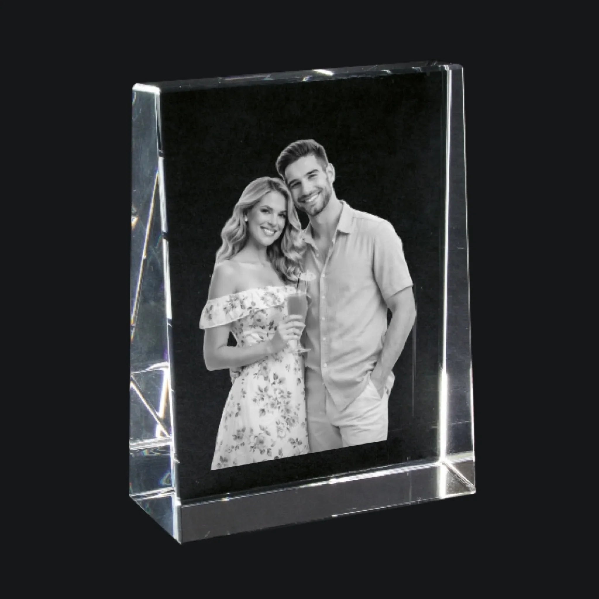 Dein Foto im Glasständer (Lasergravur) • diverse Größen • (personalisierbare Fotogeschenke) - personalisierbare