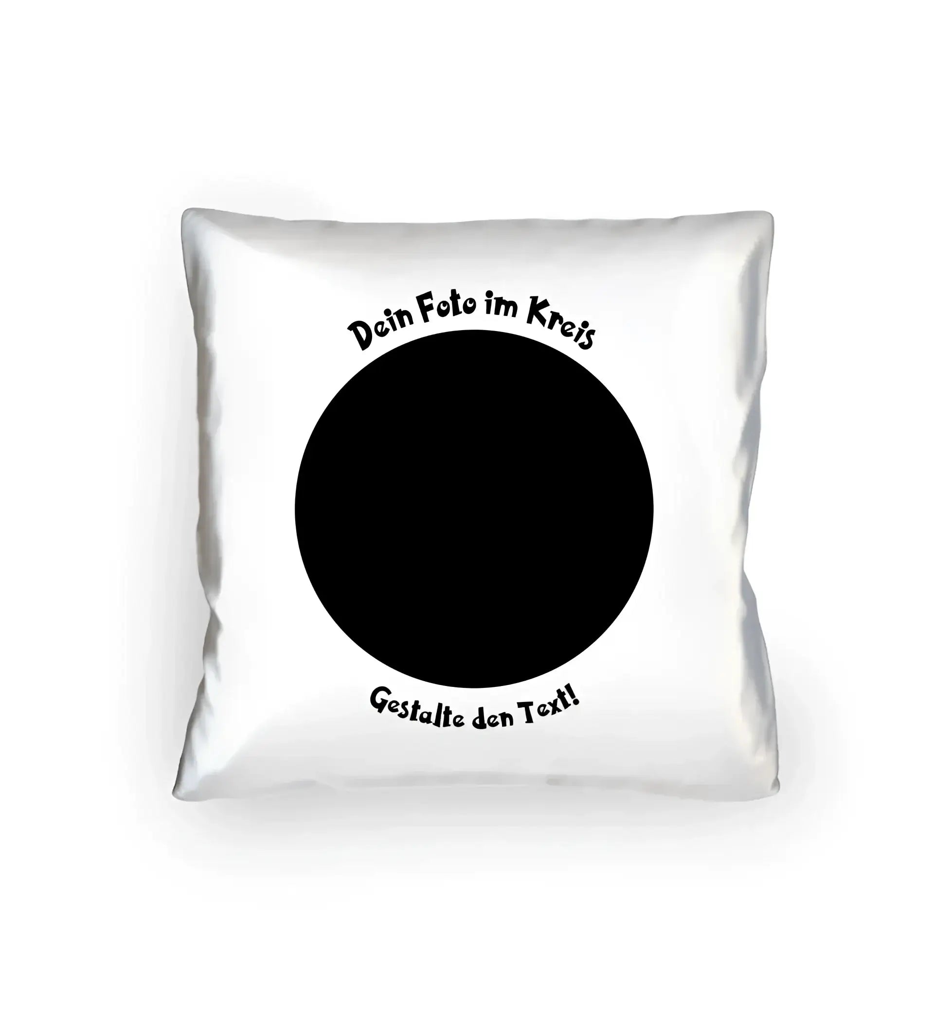 Dein Foto im Kreis + Text • Kissen 40x40 cm • personalisiert