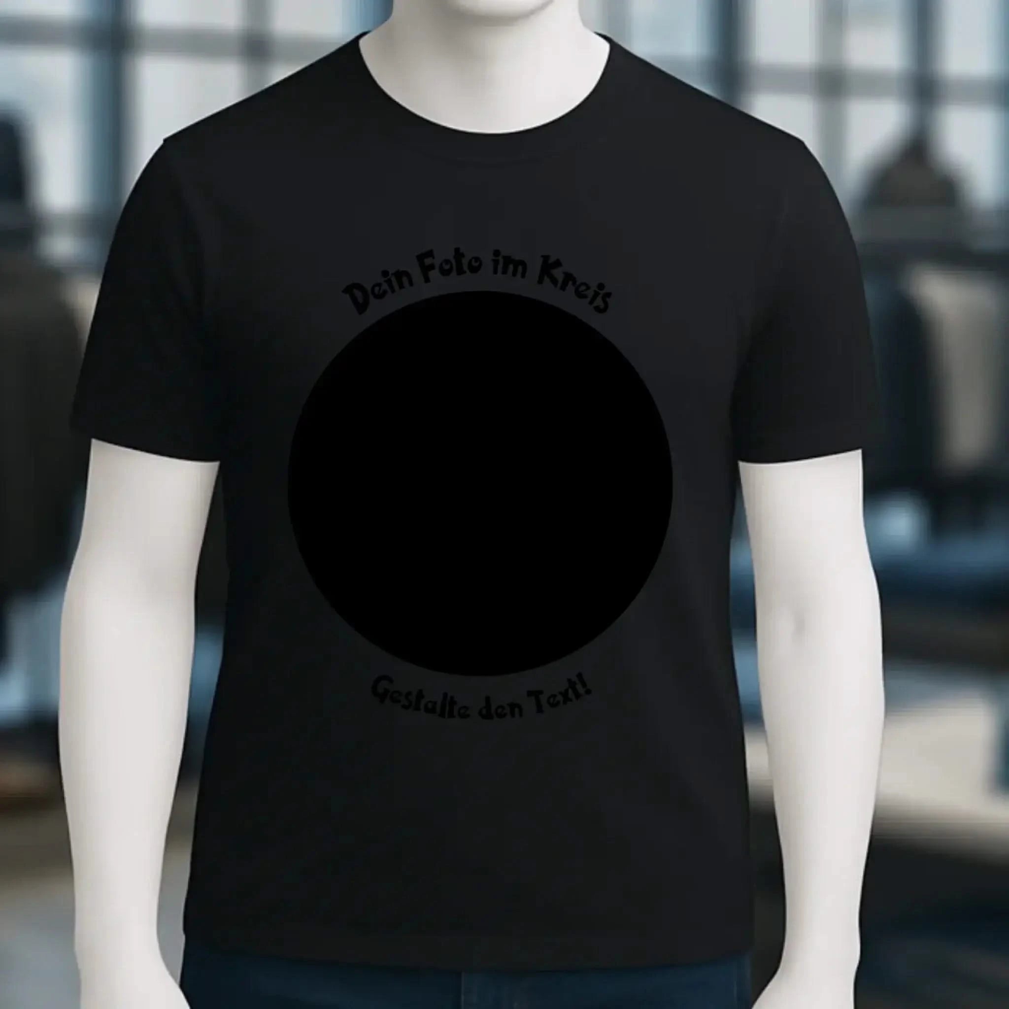 Dein Foto im Kreis + Text • Unisex Premium T-Shirt XS-5XL aus Bio-Baumwolle für Damen & Herren • Exklusivdesign • personalisiert