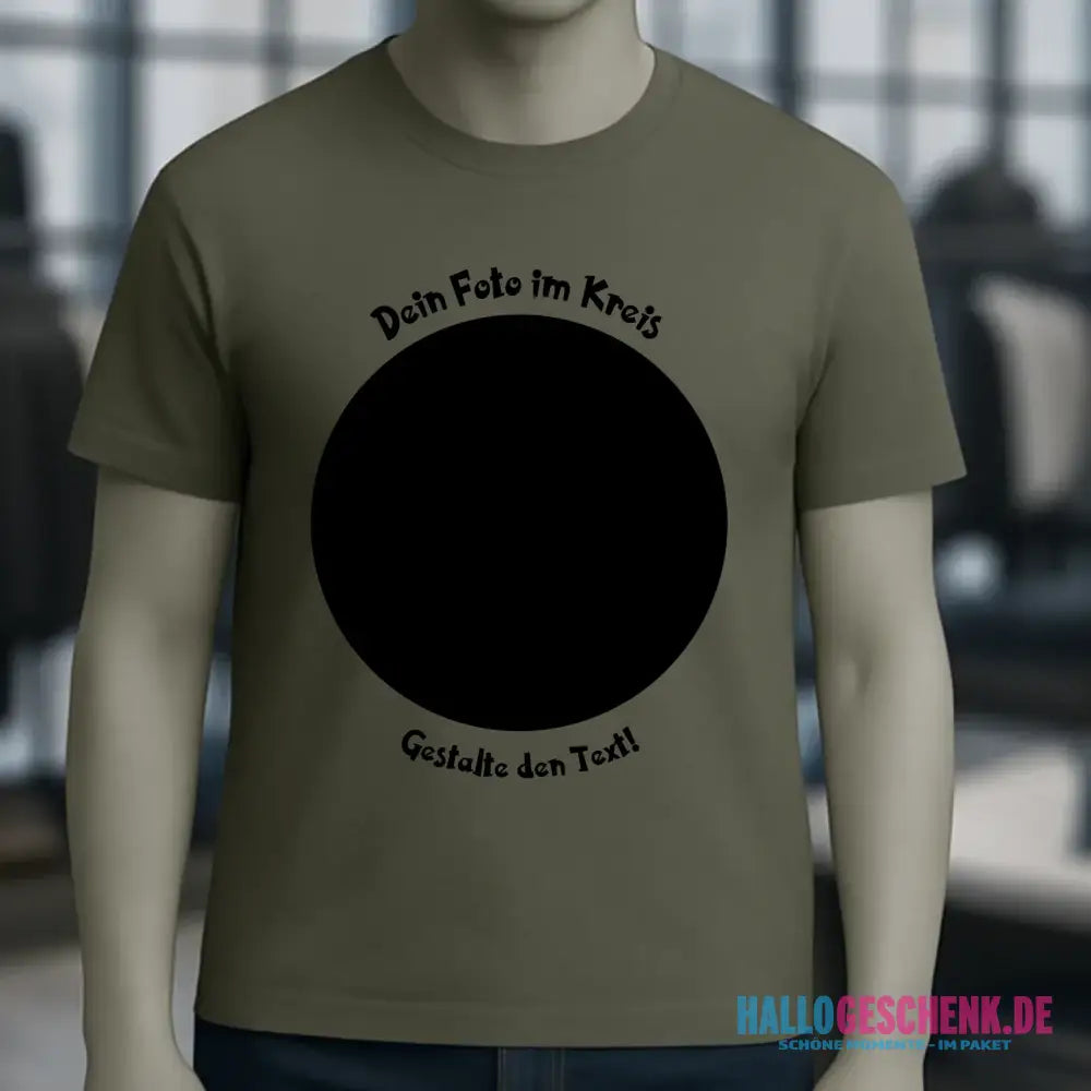 Dein Foto im Kreis + Text • Unisex Premium T-Shirt XS-5XL aus Bio-Baumwolle für Damen & Herren • Exklusivdesign • personalisiert