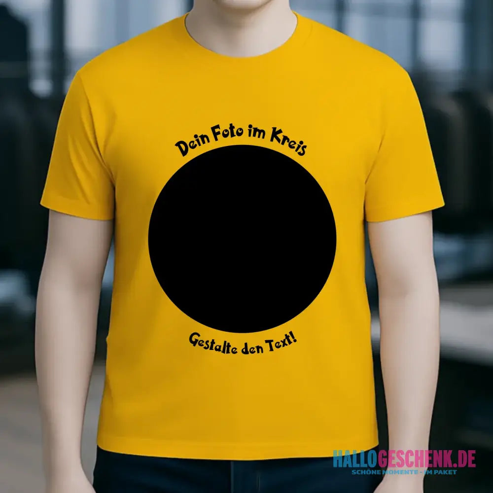 Dein Foto im Kreis + Text • Unisex Premium T-Shirt XS-5XL aus Bio-Baumwolle für Damen & Herren • Exklusivdesign • personalisiert