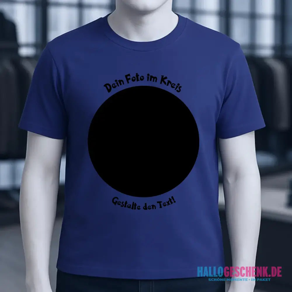 Dein Foto im Kreis + Text • Unisex Premium T-Shirt XS-5XL aus Bio-Baumwolle für Damen & Herren • Exklusivdesign • personalisiert