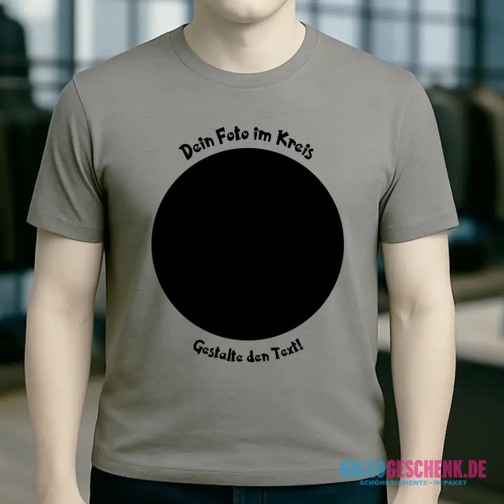 Dein Foto im Kreis + Text • Unisex Premium T-Shirt XS-5XL aus Bio-Baumwolle für Damen & Herren • Exklusivdesign • personalisiert