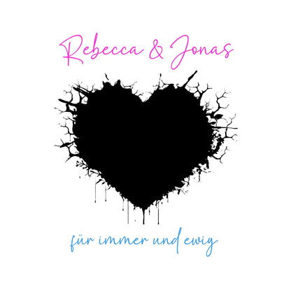 Dein Foto im wilden Herz - mit Wunschtext (personalisierbare Fotomotive) - Sticker 20x20 cm (ausgestanzt) / White