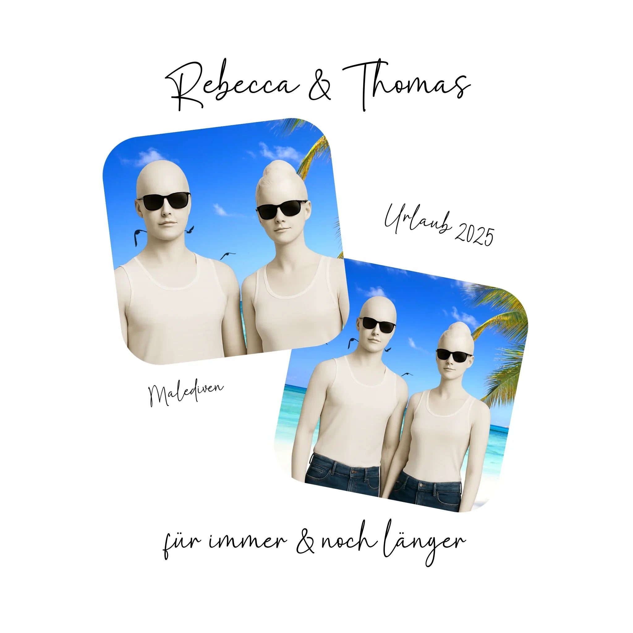 Dein Foto in 1-4 Quadraten - mit Wunschtext (personalisierbare Fotomotive) • Collage - personalisierbare Fotomotive