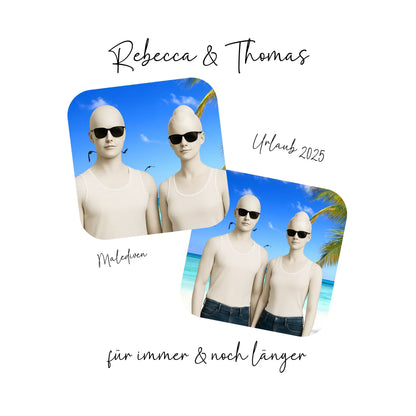 Dein Foto in 1-4 Quadraten - mit Wunschtext (personalisierbare Fotomotive) • Collage - personalisierbare Fotomotive