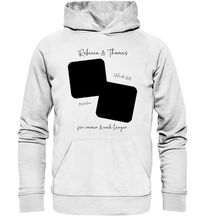 Dein Foto in 1-4 Quadraten mit Wunschtext • ’Statement-Collection’ • personalisierbare Fotomotive - Unisex Hoodie • Bio