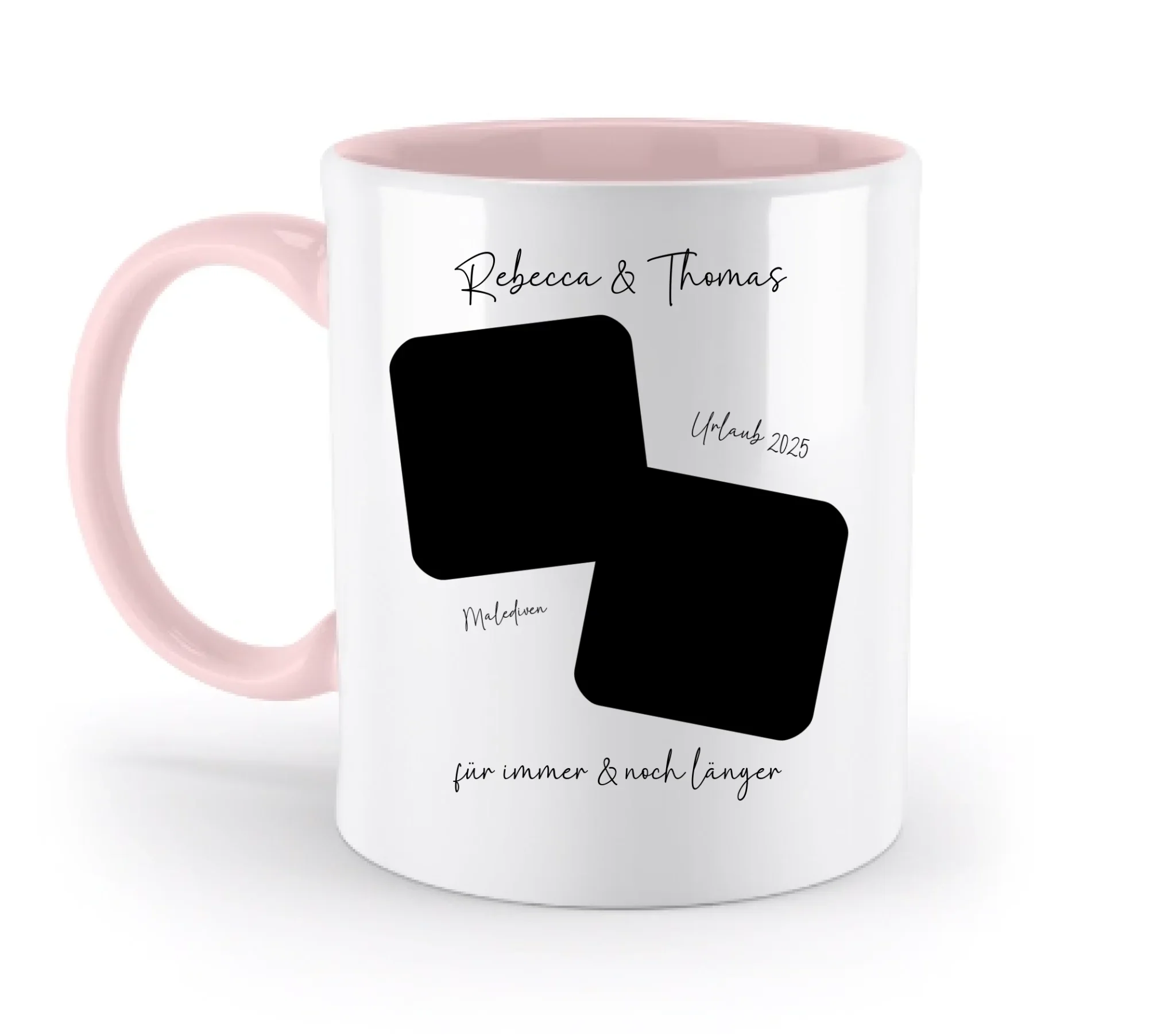 Dein Foto in 1-4 Quadraten mit Wunschtext • ’Statement-Collection’ • personalisierbare Fotomotive - Tassen