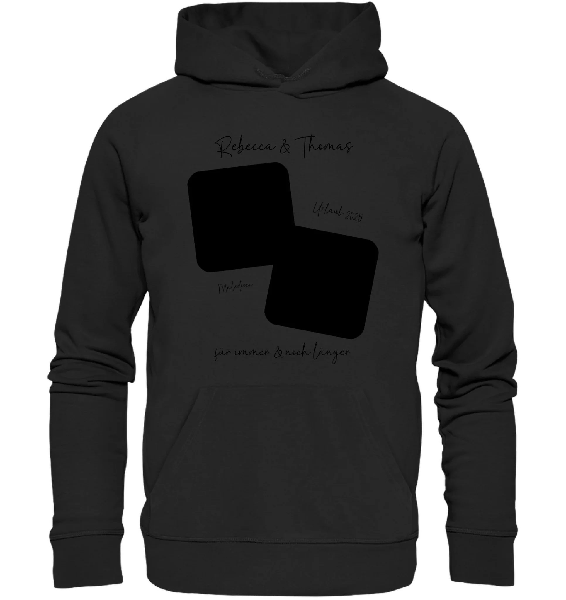 Dein Foto in 1-4 Quadraten mit Wunschtext • ’Statement-Collection’ • personalisierbare Fotomotive - Unisex Hoodie • Bio