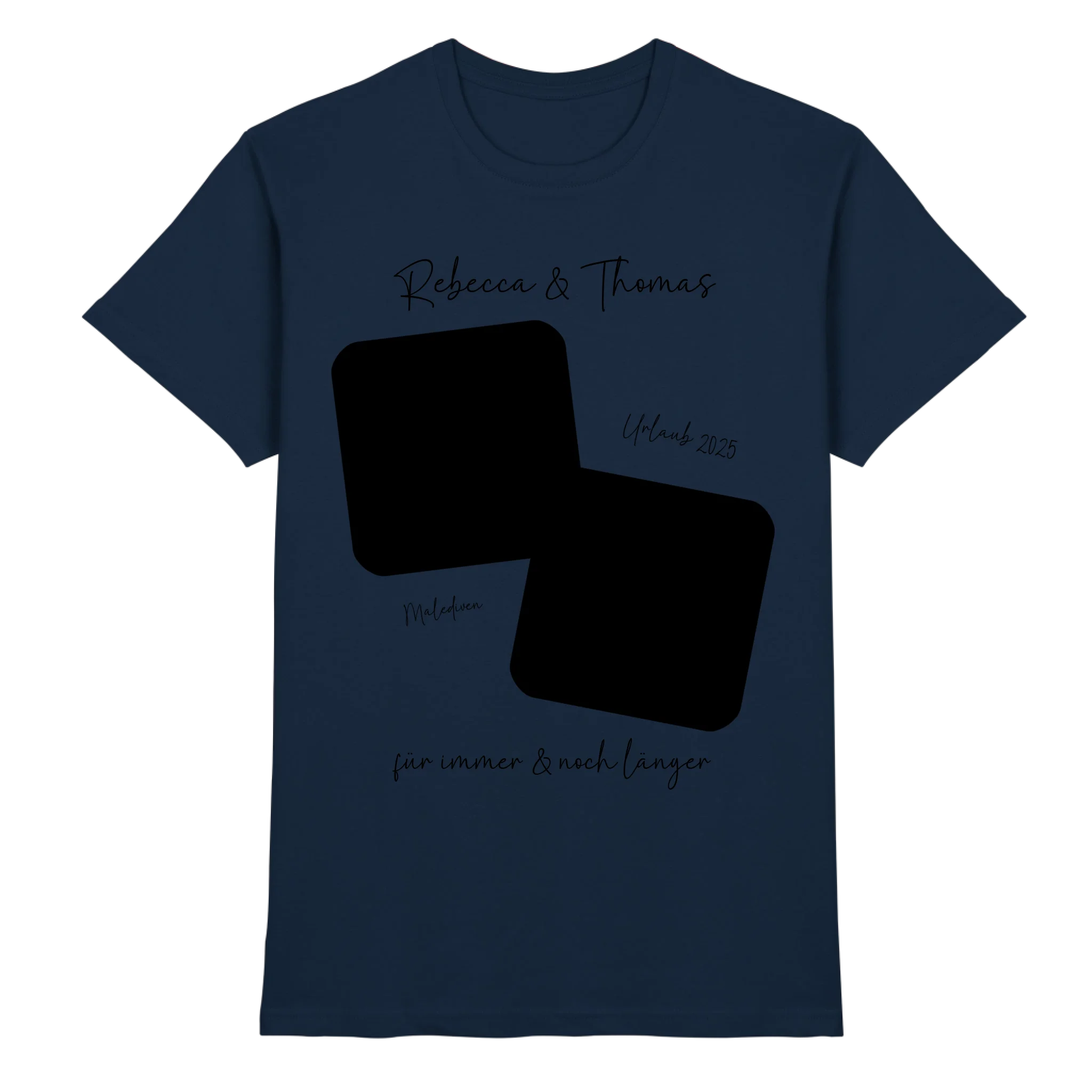 Dein Foto in 1-4 Quadraten mit Wunschtext • ’Statement-Collection’ • personalisierbare Fotomotive - Premium Herren