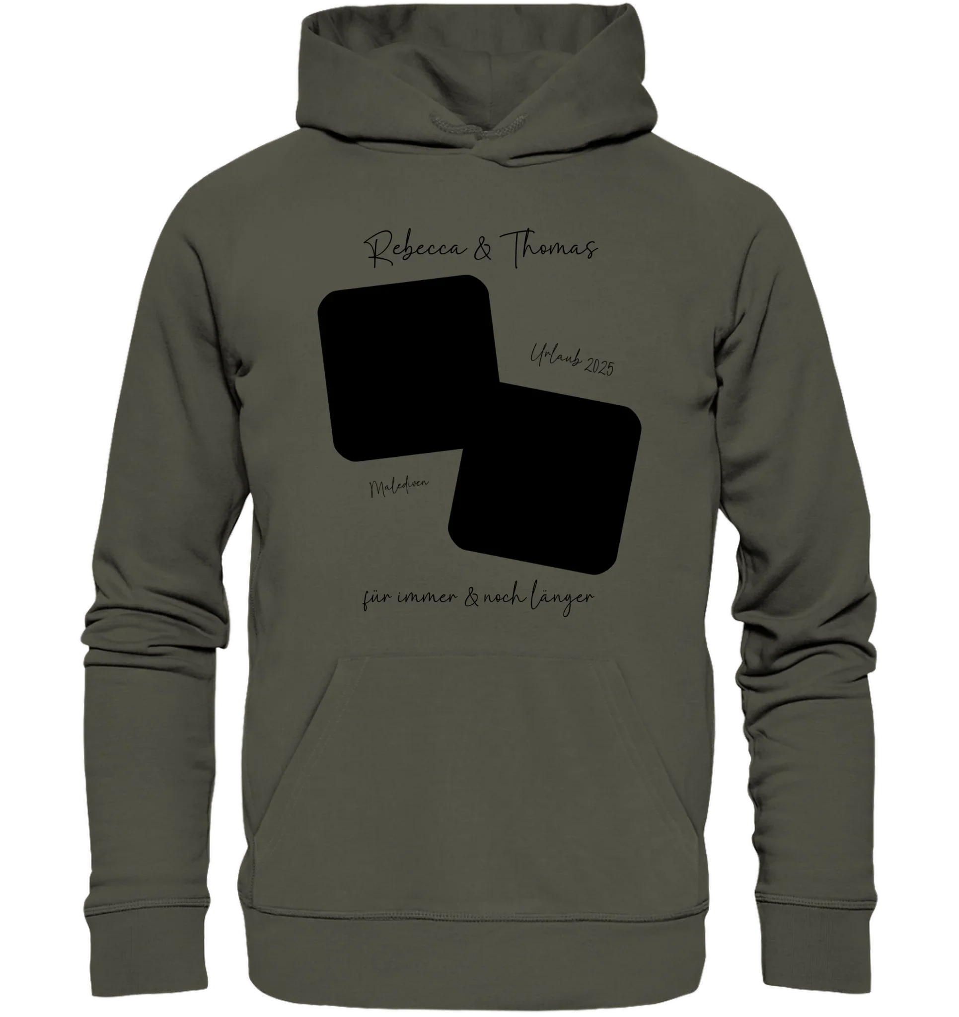 Dein Foto in 1-4 Quadraten mit Wunschtext • ’Statement-Collection’ • personalisierbare Fotomotive - Unisex Hoodie • Bio