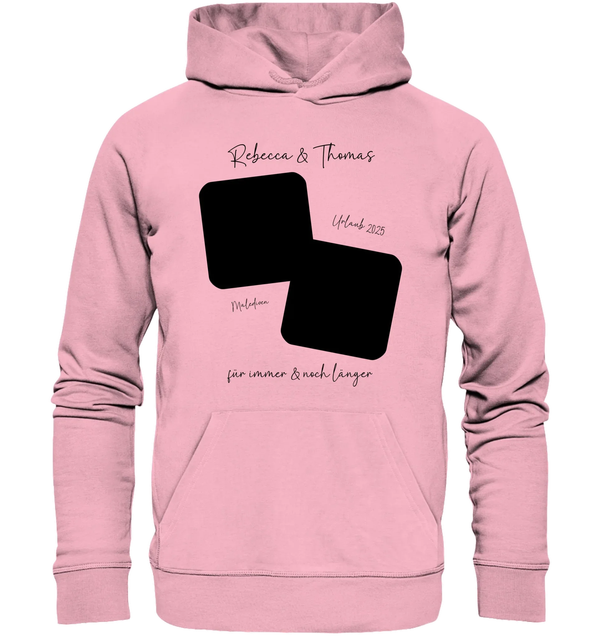 Dein Foto in 1-4 Quadraten mit Wunschtext • ’Statement-Collection’ • personalisierbare Fotomotive - Unisex Hoodie • Bio