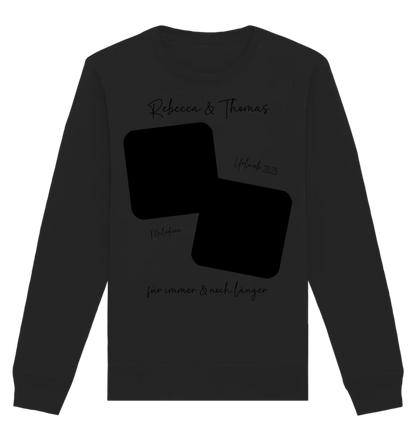 Dein Foto in 1-4 Quadraten mit Wunschtext • ’Statement-Collection’ • personalisierbare Fotomotive - Unisex Sweatshirt