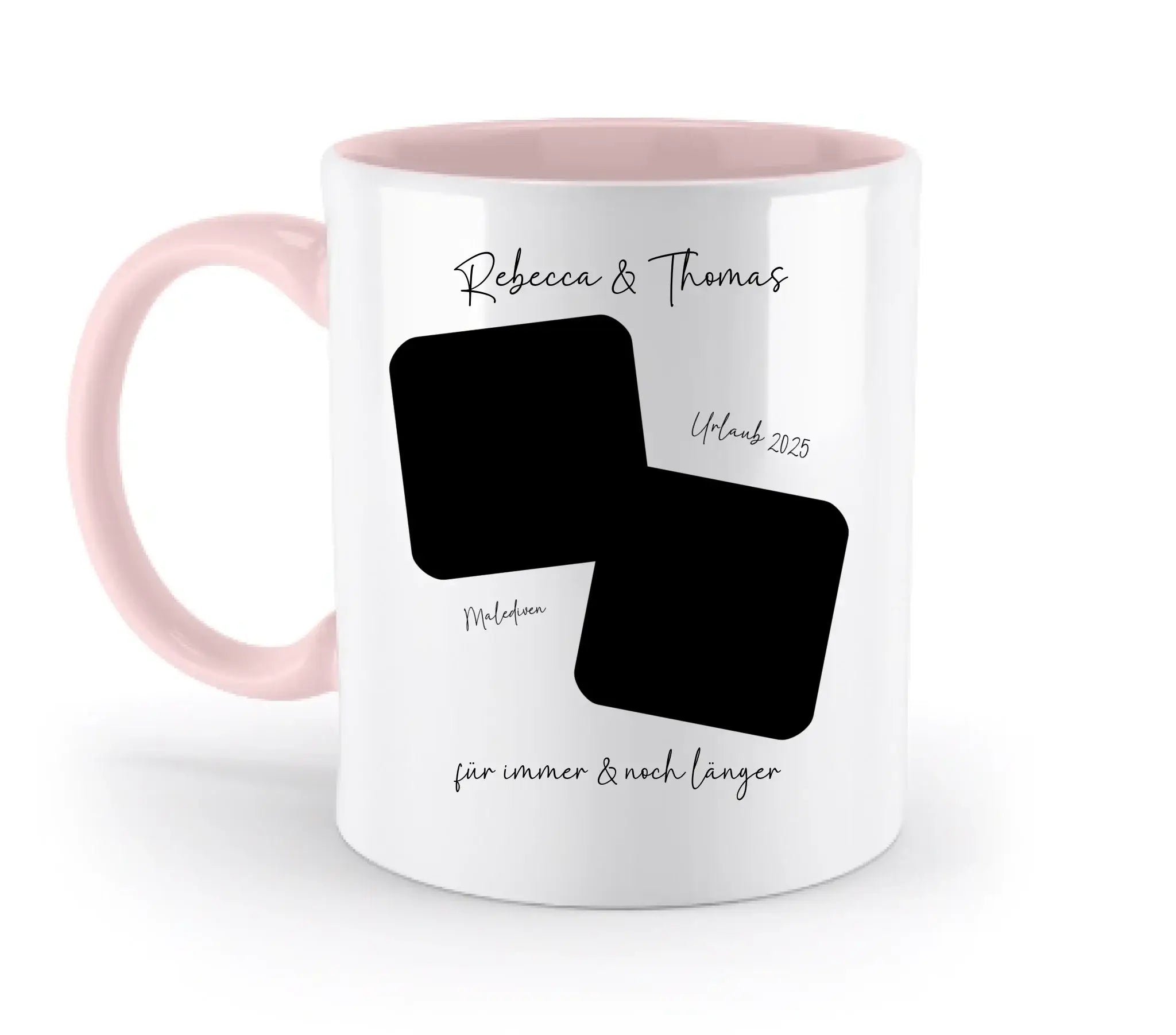 Dein Foto in 1-4 Quadraten mit Wunschtext • ’Statement-Collection’ • personalisierbare Fotomotive - Tassen