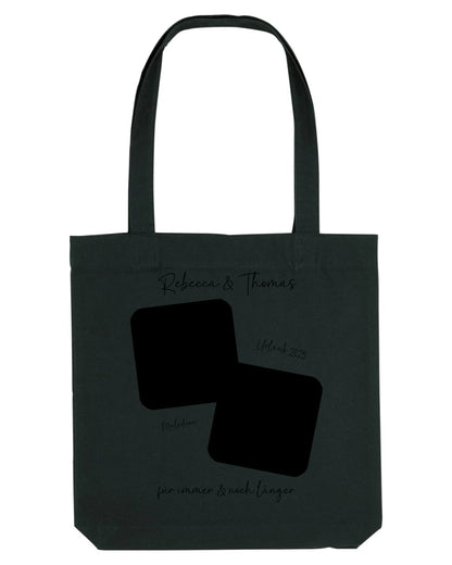 Dein Foto in 1-4 Quadraten mit Wunschtext • ’Statement-Collection’ • personalisierbare Fotomotive - Stofftasche • Bio
