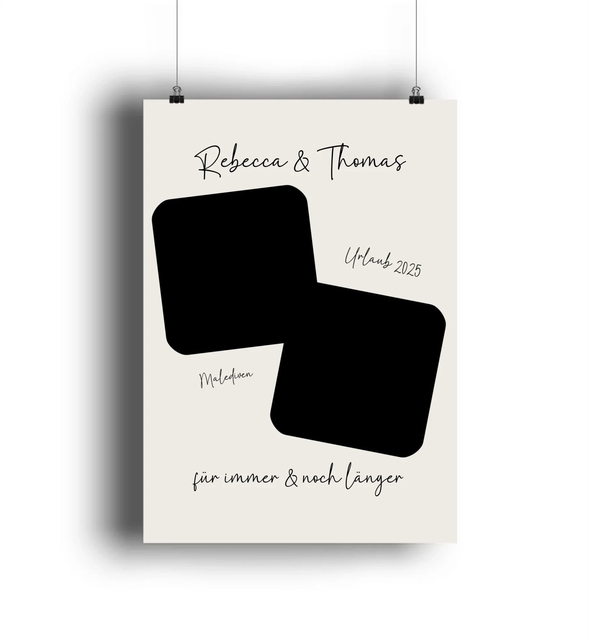 Dein Foto in 1-4 Quadraten mit Wunschtext • ’Statement-Collection’ • personalisierbare Fotomotive - POSTER / 4C-Print