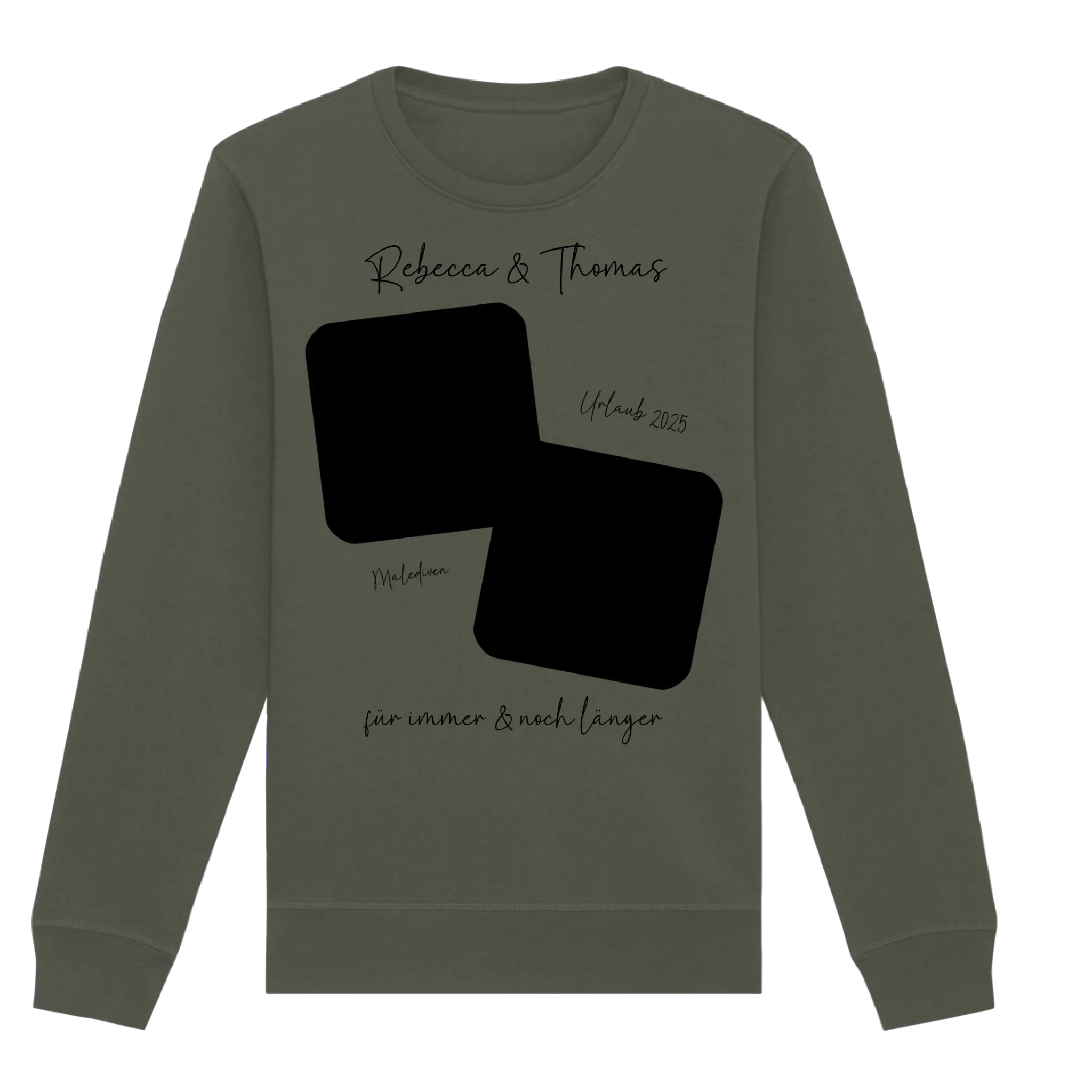 Dein Foto in 1-4 Quadraten mit Wunschtext • ’Statement-Collection’ • personalisierbare Fotomotive - Unisex Sweatshirt