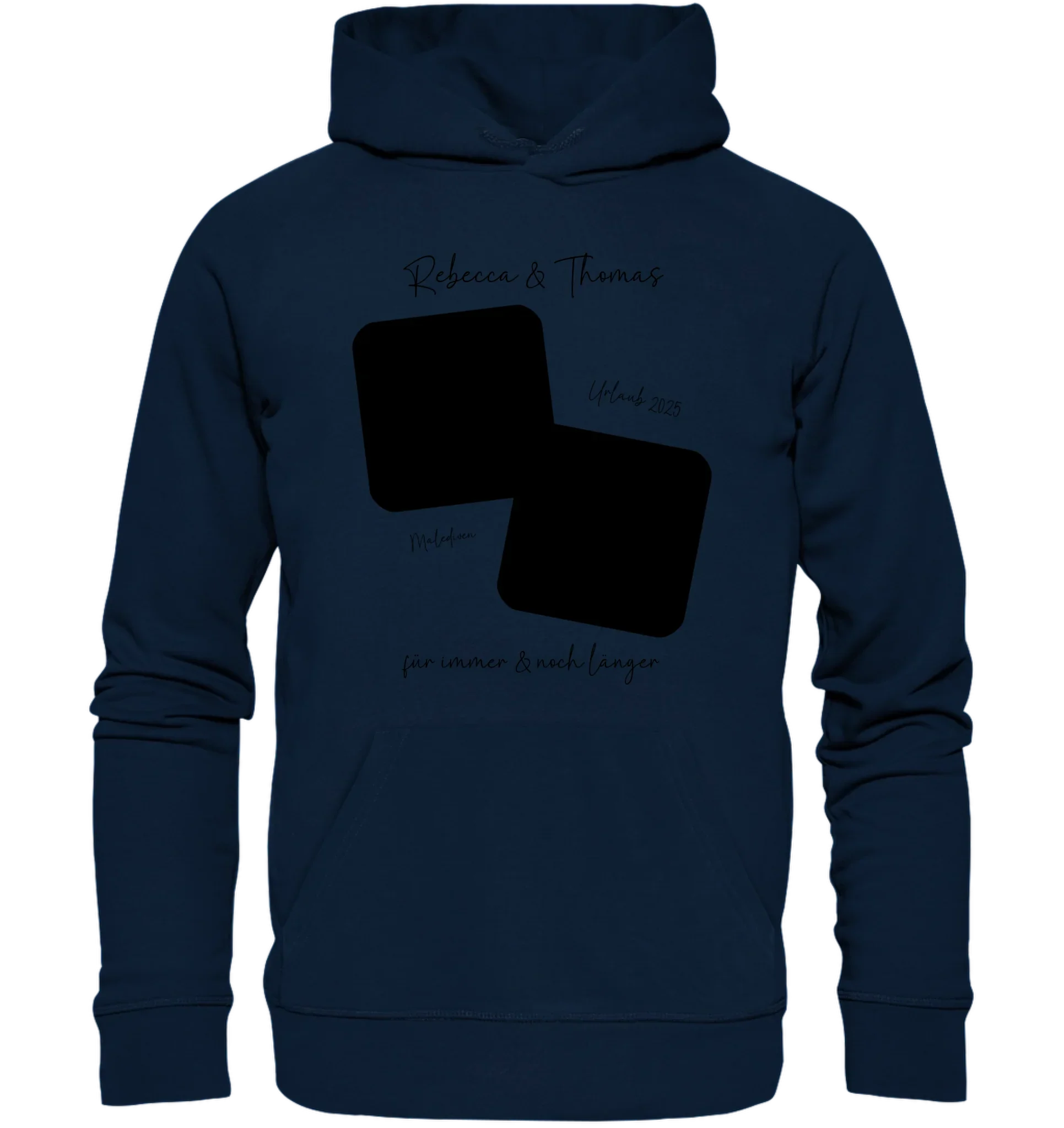 Dein Foto in 1-4 Quadraten mit Wunschtext • ’Statement-Collection’ • personalisierbare Fotomotive - Unisex Hoodie • Bio