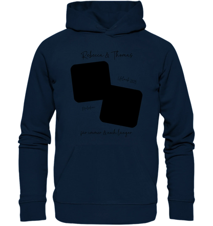 Dein Foto in 1-4 Quadraten mit Wunschtext • ’Statement-Collection’ • personalisierbare Fotomotive - Unisex Hoodie • Bio